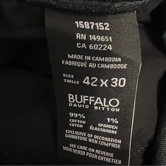 Buffalo David Bitton 42X30 Dark Blue Jeans - Picture 4 of 5